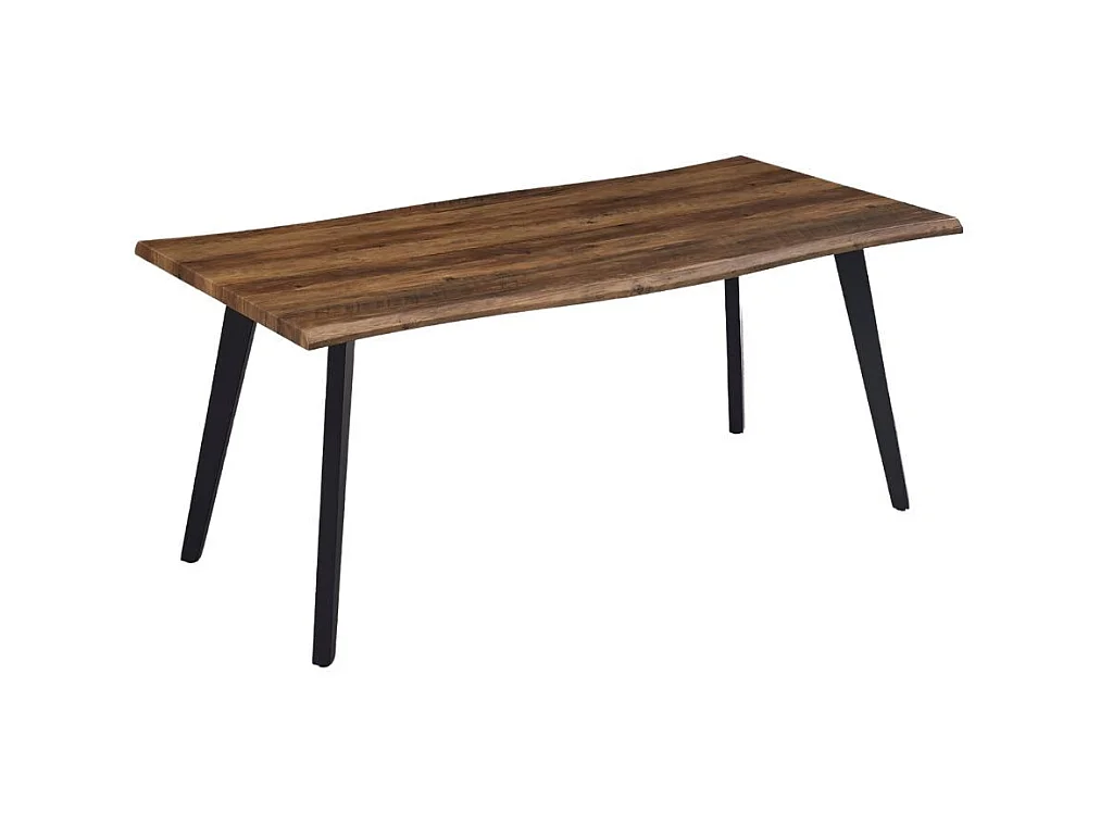 Tavolo fisso Regatta con piano effetto noce e gambe in metallo nero 180x90x76H