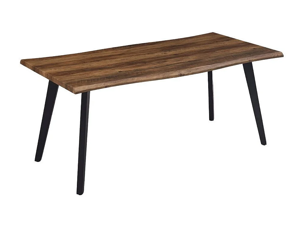 Tavolo fisso Regatta con piano effetto noce e gambe in metallo nero 180x90x76H