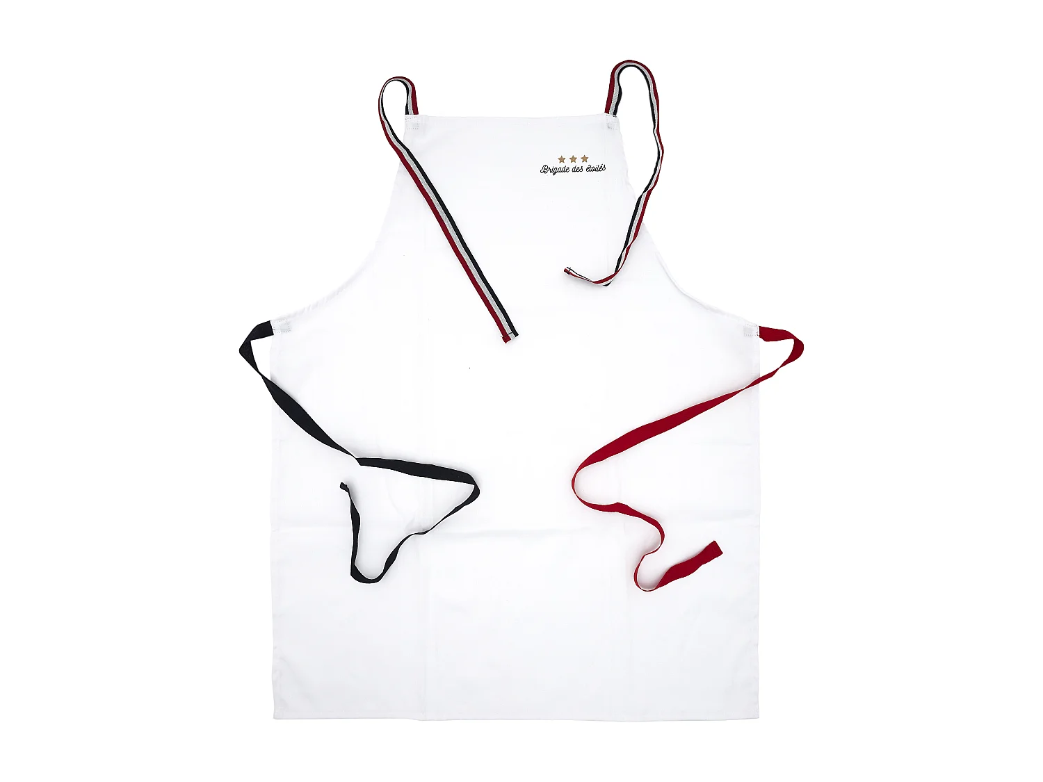 Tablier Adulte Brigade Des Etoiles 85x67cm Blanc, Rouge, Noir