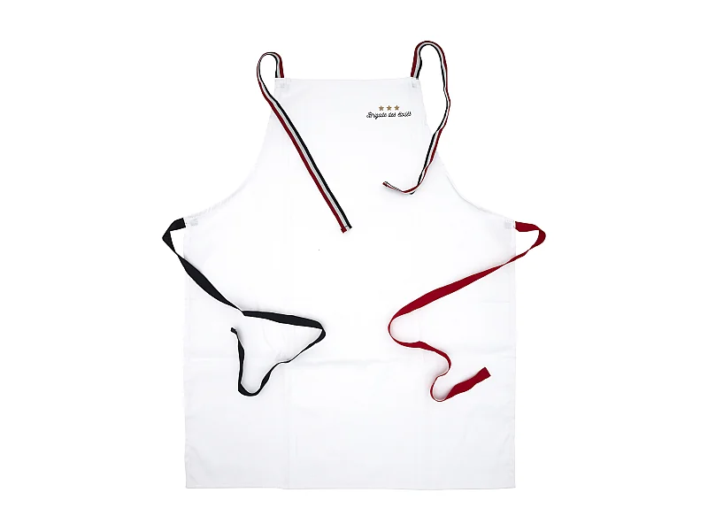 Tablier Adulte Brigade Des Etoiles 85x67cm Blanc, Rouge, Noir