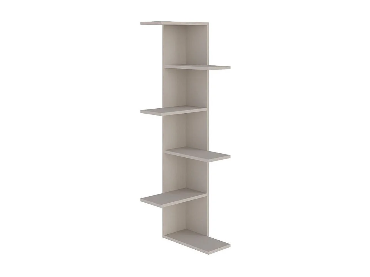 Libreria angolare Saso con 5 ripiani finitura cashmere 357x37x141H
