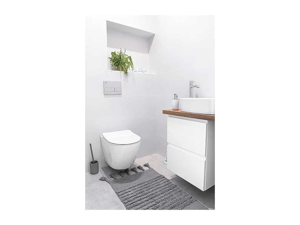 WC Toilettes : cuvette blanche avec siège de toilette Slim Soft-Close