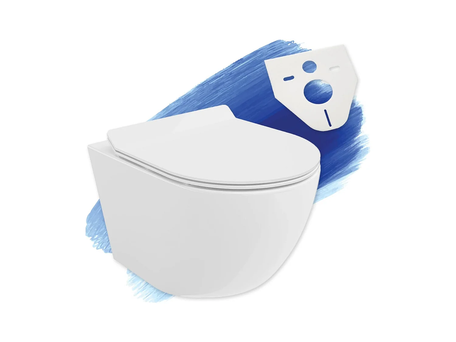 WC Toilettes : cuvette blanche avec siège de toilette Slim Soft-Close