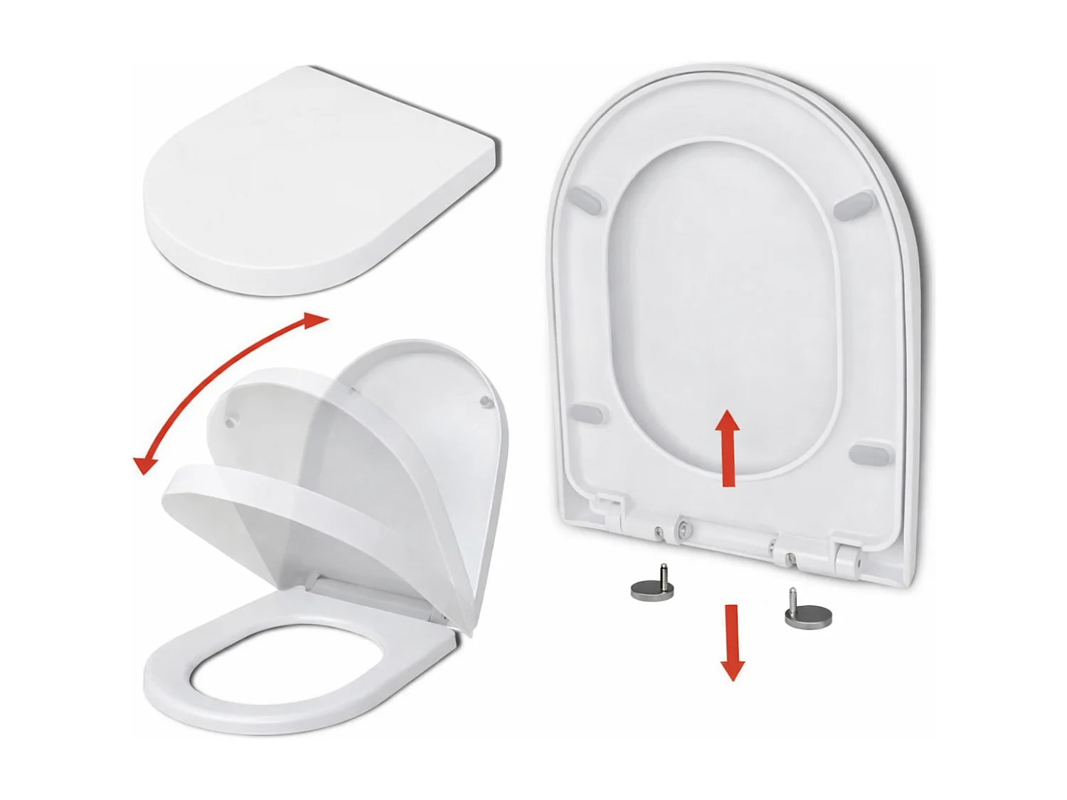 WC Toilettes : cuvette blanche avec siège de toilette Slim Soft-Close