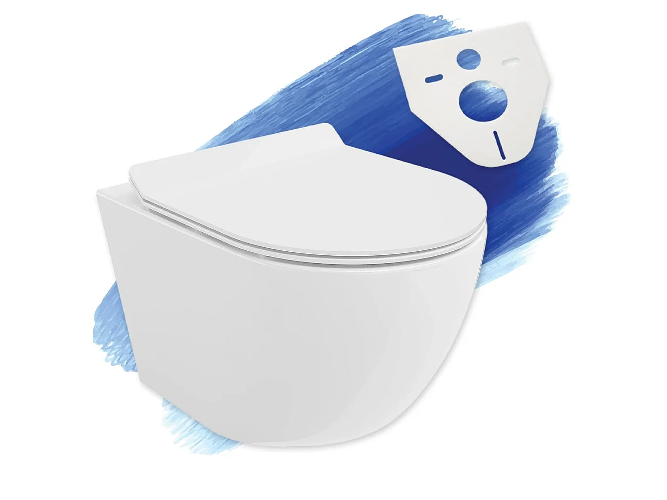 WC Toilettes : cuvette blanche avec siège de toilette Slim Soft-Close