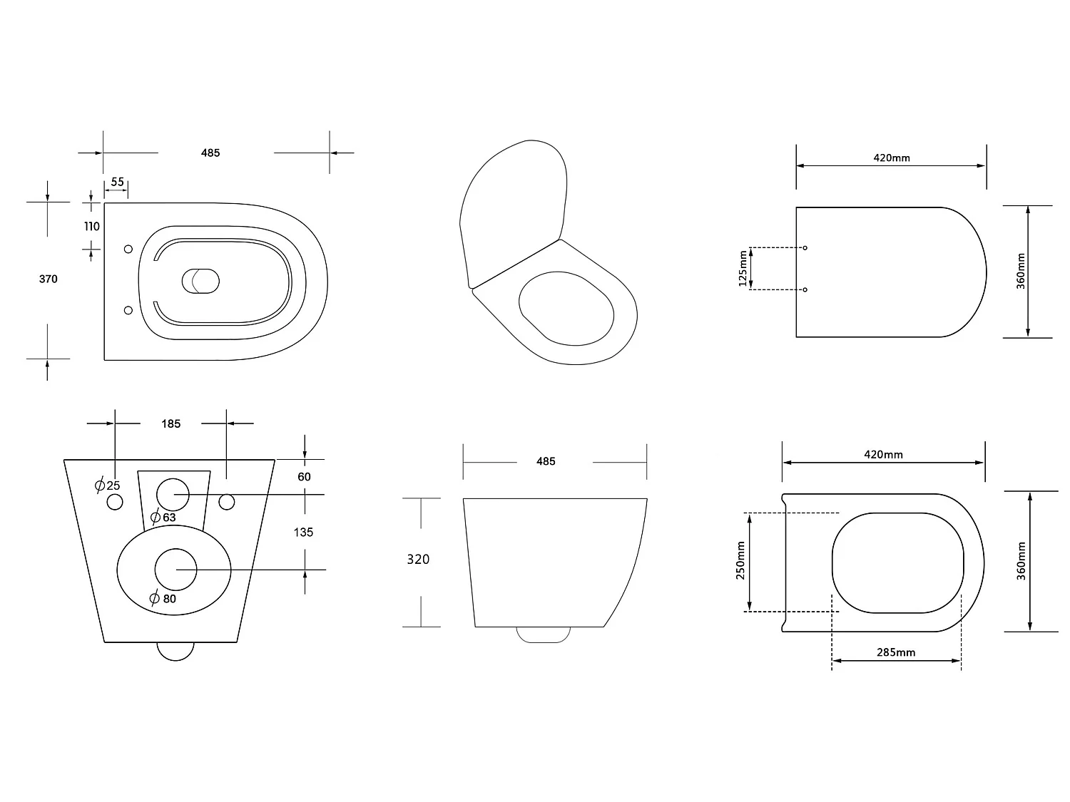 WC Toilettes : cuvette blanche avec siège de toilette Slim Soft-Close