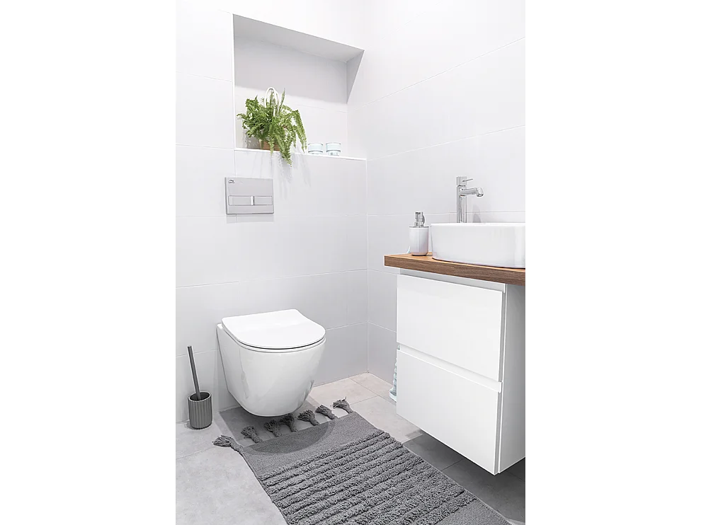 WC Toilettes : cuvette blanche avec siège de toilette Slim Soft-Close