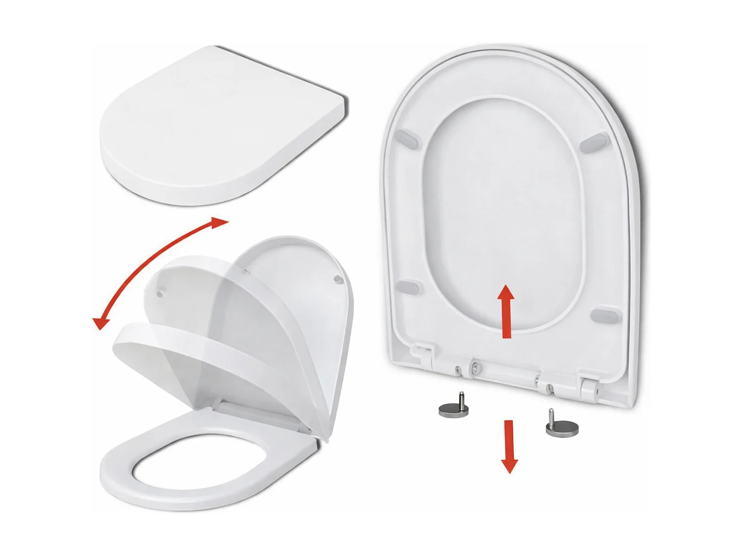 WC Toilettes : cuvette blanche avec siège de toilette Slim Soft-Close