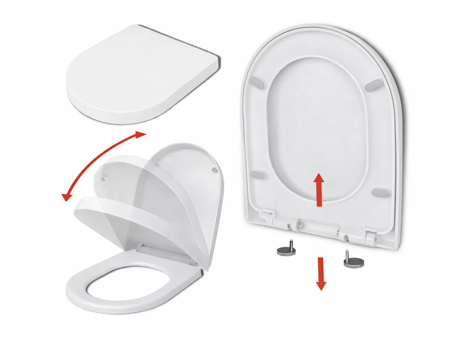 WC Toilettes : cuvette blanche avec siège de toilette Slim Soft-Close