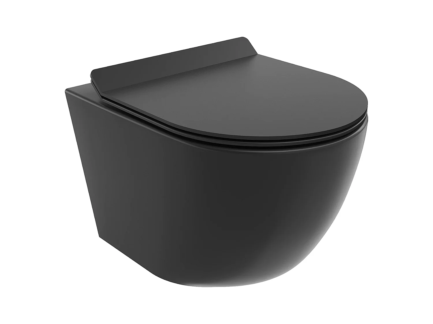 WC Toilettes : cuvette noire avec siège de toilette Slim Soft-Close