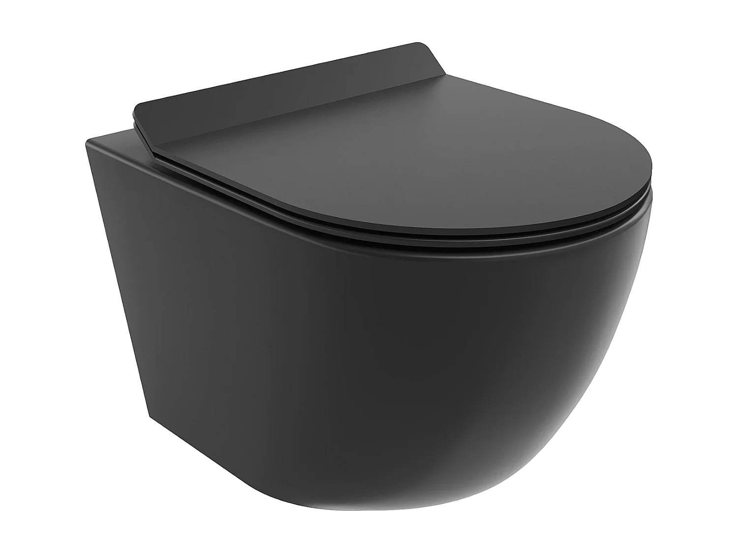 WC Toilettes : cuvette noire avec siège de toilette Slim Soft-Close