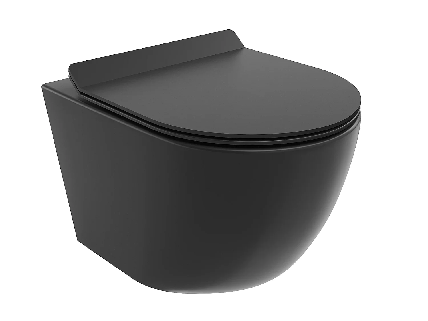 WC-Toilette: Schüssel Schwarz mit Klosettsitz Slim Soft-Close