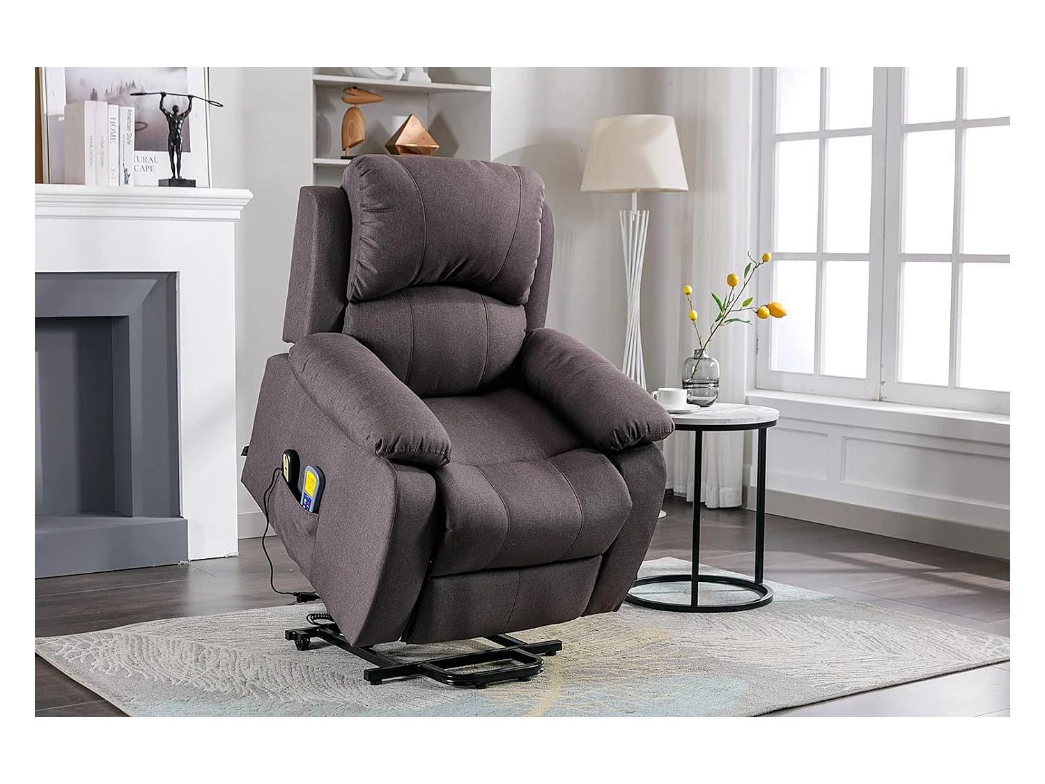 Sillón Relax Función Auto-Ayuda, Reclinación Eléctrica, Masaje Y Termoterapia, Marrón