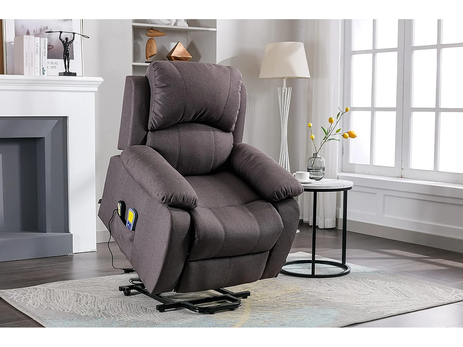 Sillón Relax Función Auto-Ayuda, Reclinación Eléctrica, Masaje Y Termoterapia, Marrón