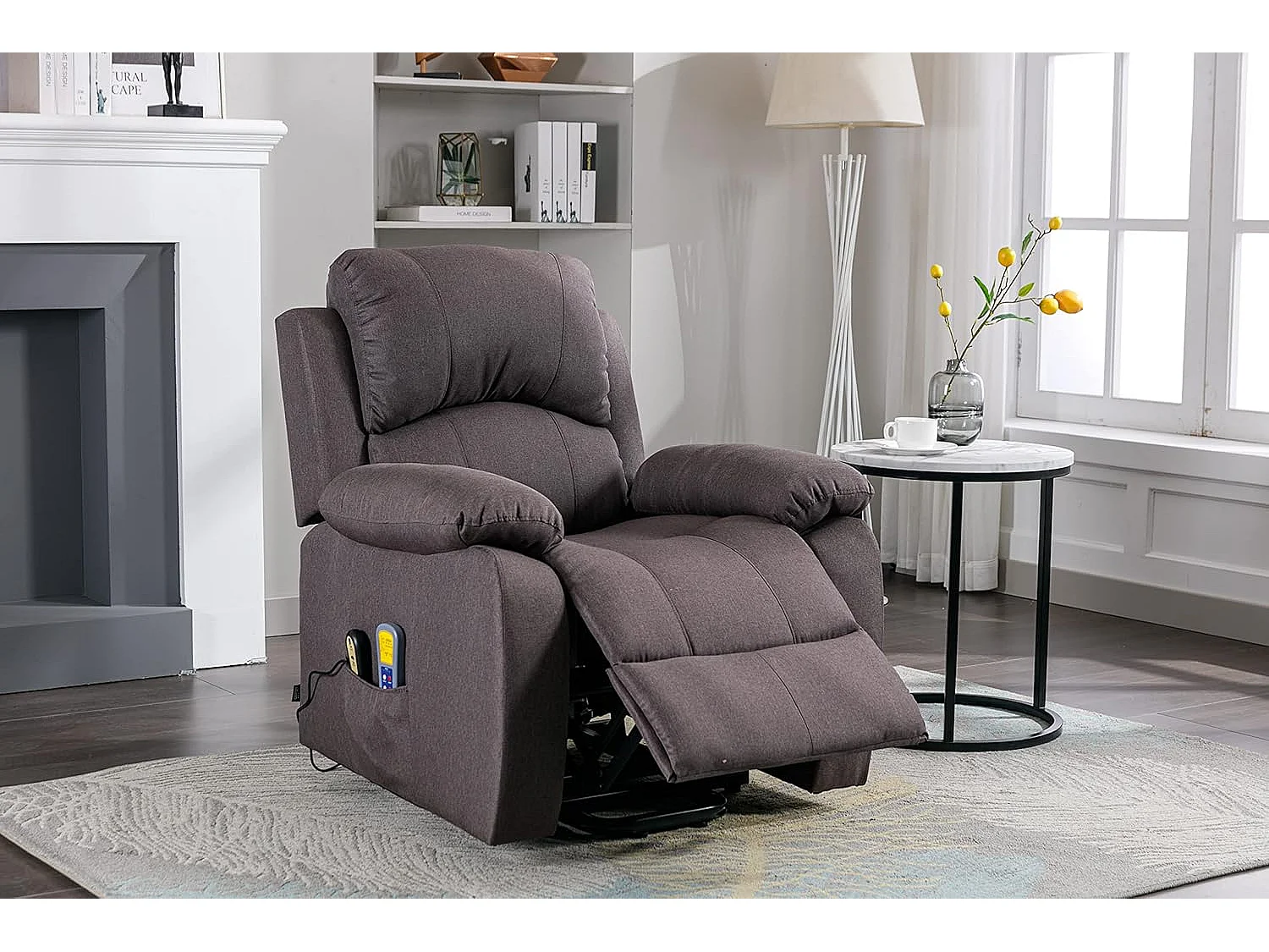 Sillón Relax Función Auto-Ayuda, Reclinación Eléctrica, Masaje Y Termoterapia, Marrón