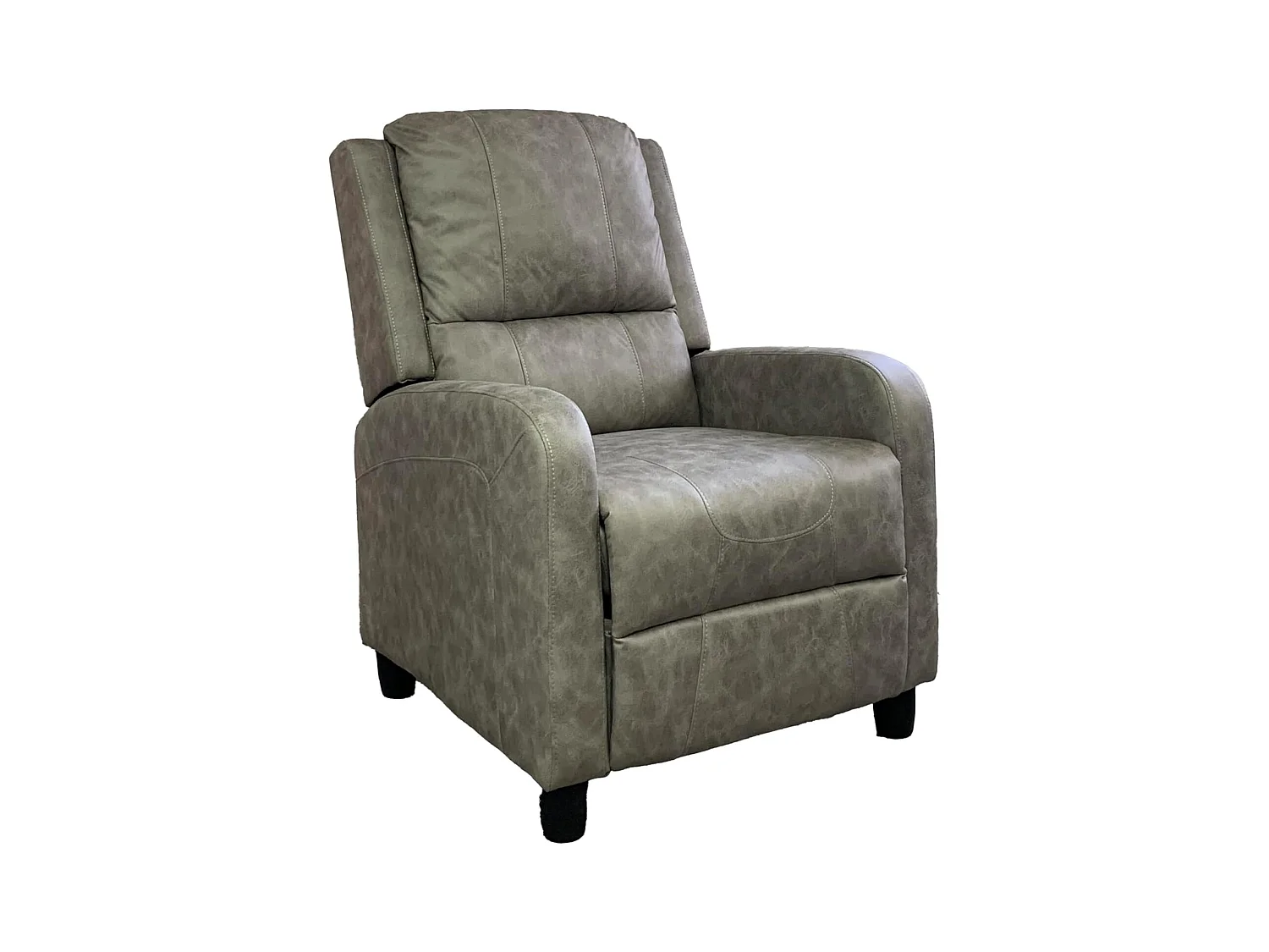 Sillón Relax con Reclinación Manual, Tapizado en Microfibra, Modelo Inés, Arena