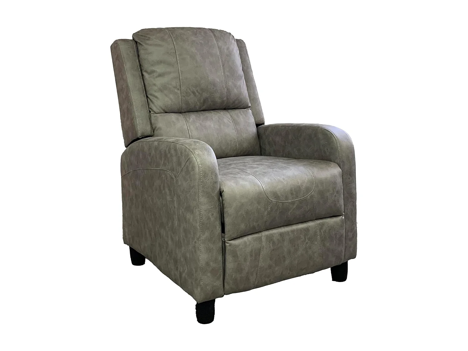 Sillón Relax con Reclinación Manual, Tapizado en Microfibra, Modelo Inés, Arena