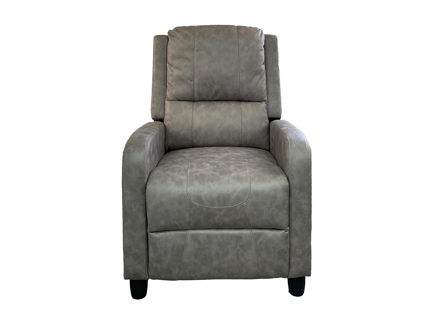 Sillón Relax con Reclinación Manual, Tapizado en Microfibra, Modelo Inés, Arena