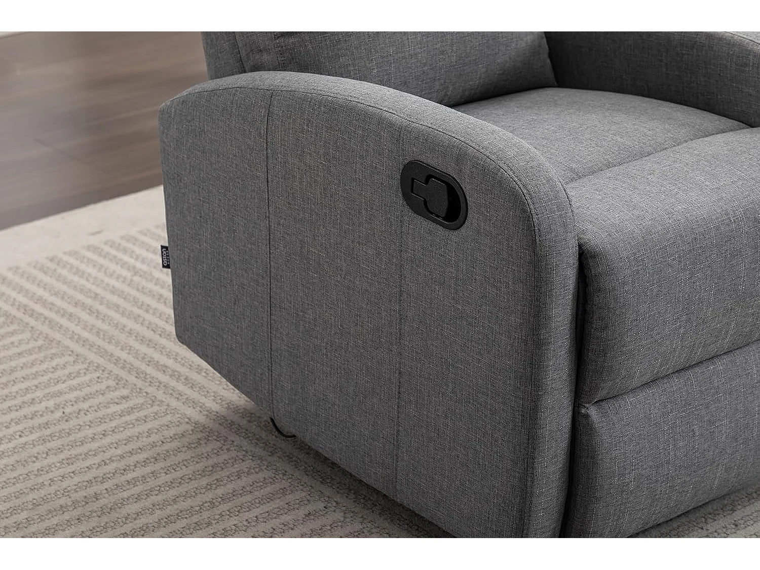 Sillón Relax con Reclinación Manual, Tapizado en Tela, Modelo Premium, Gris