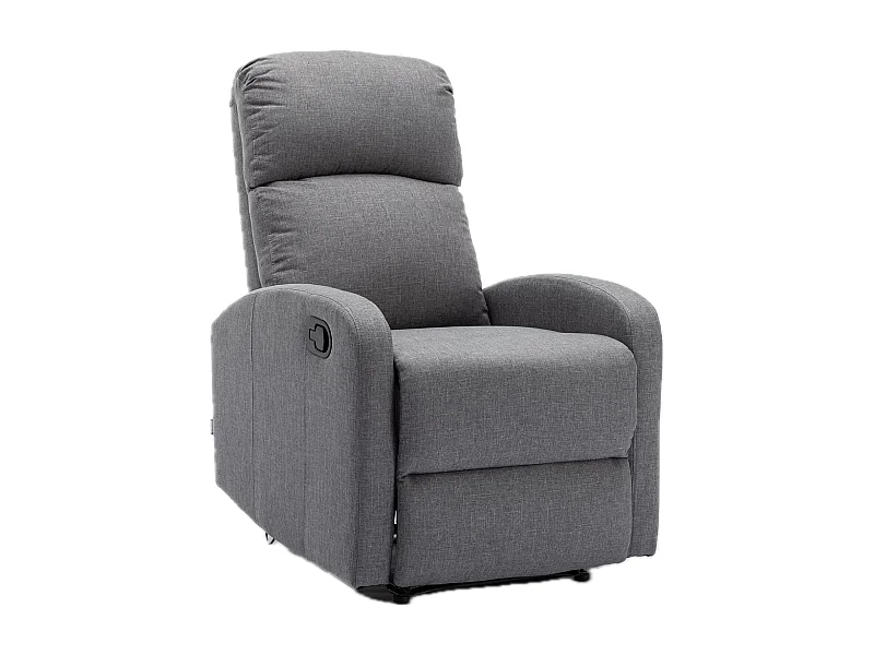 Sillón Relax con Reclinación Manual, Tapizado en Tela, Modelo Premium, Gris