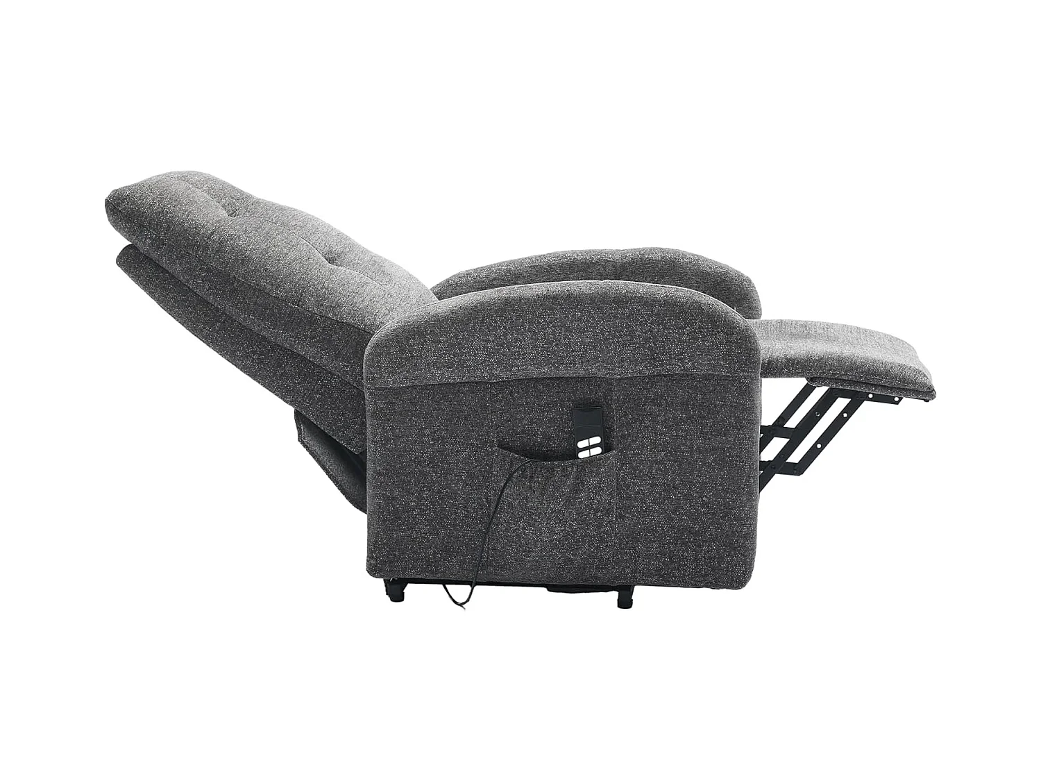 Sillón Relax Eléctrico 2 Motores, Reclinación Independiente, Función Auto-Ayuda, Gris