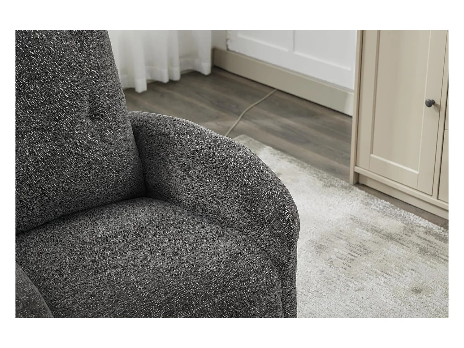 Sillón Relax Eléctrico 2 Motores, Reclinación Independiente, Función Auto-Ayuda, Gris