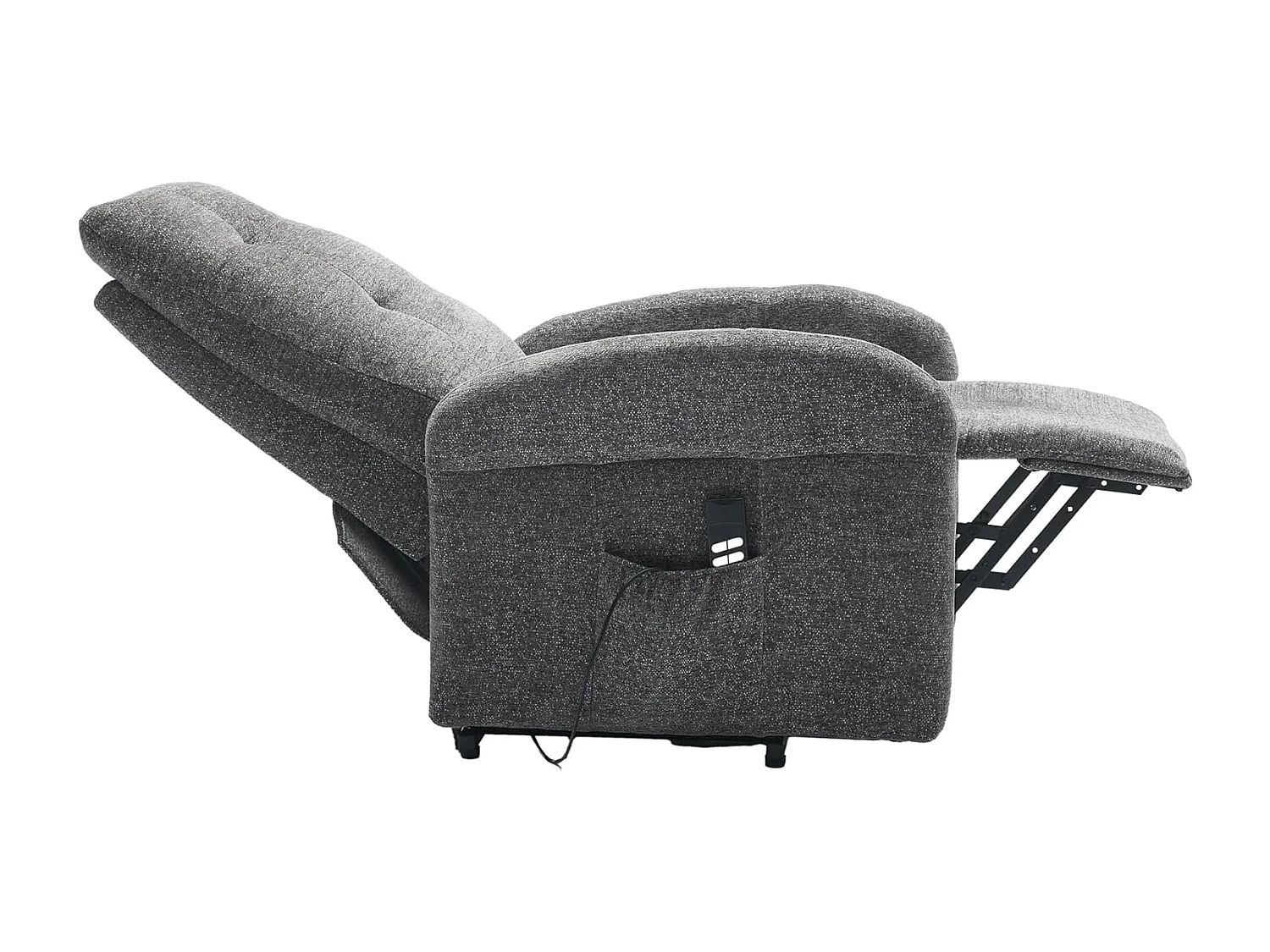 Sillón Relax Eléctrico 2 Motores, Reclinación Independiente, Función Auto-Ayuda, Gris