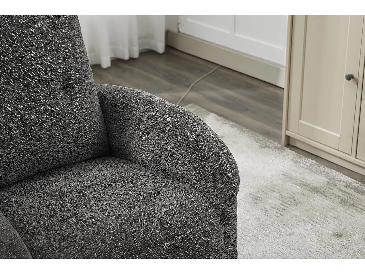 Sillón Relax Eléctrico 2 Motores, Reclinación Independiente, Función Auto-Ayuda, Gris