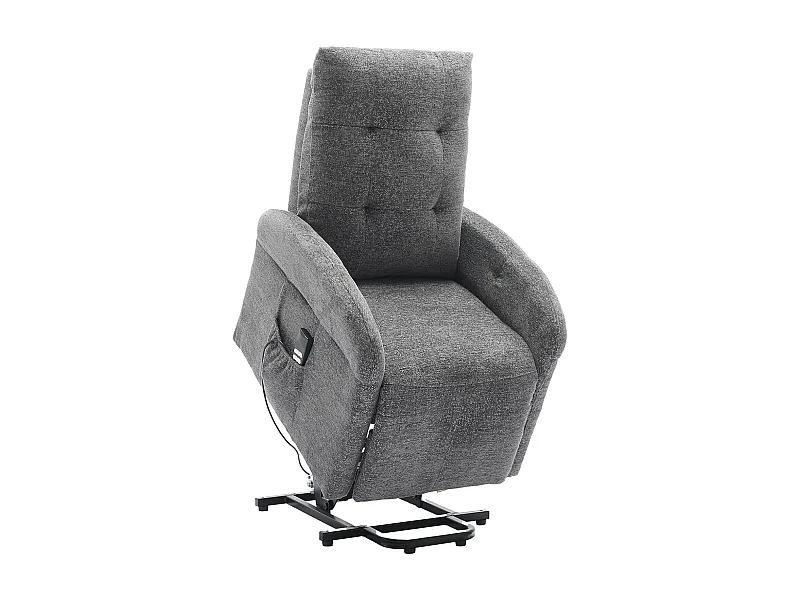 Sillón Relax Eléctrico 2 Motores, Reclinación Independiente, Función Auto-Ayuda, Gris