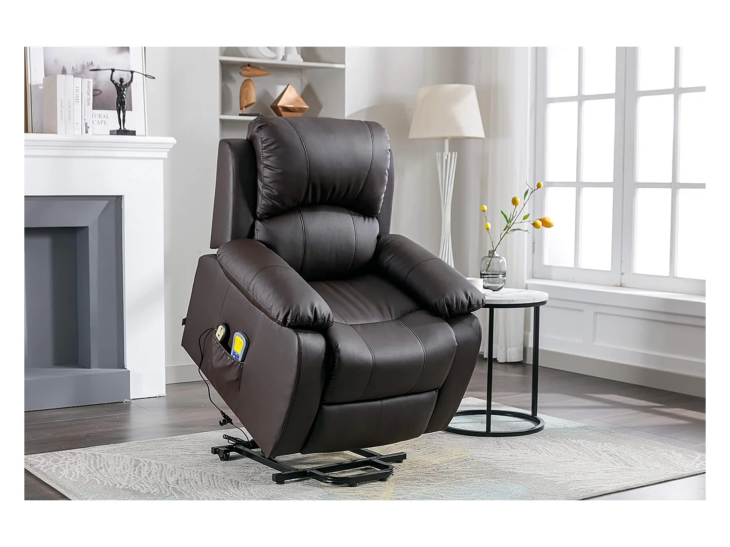 Sillón Relax Función Auto-Ayuda, Reclinación Eléctrica, Masaje Y Termoterapia, Chocolate