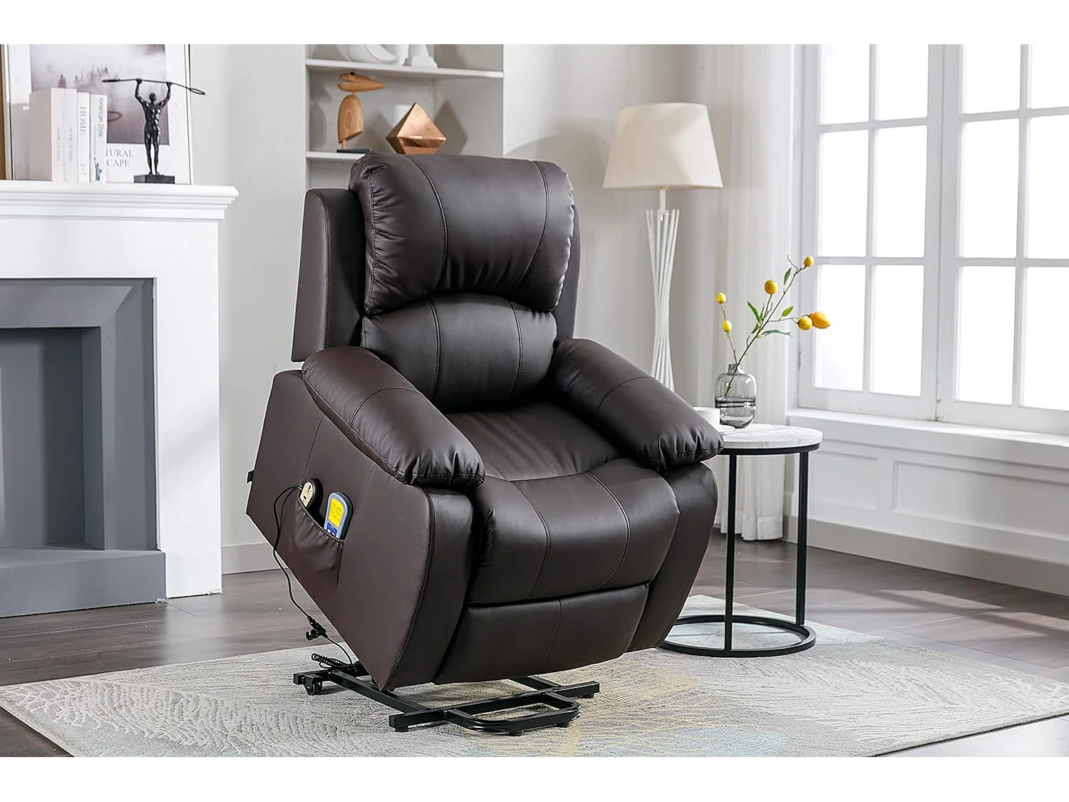 Sillón Relax Función Auto-Ayuda, Reclinación Eléctrica, Masaje Y Termoterapia, Chocolate