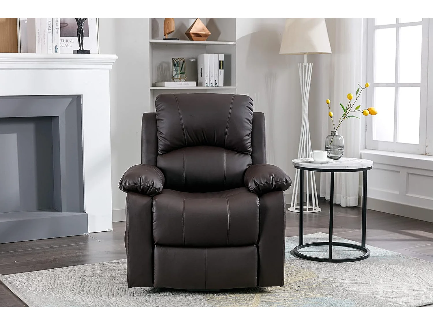 Sillón Relax Función Auto-Ayuda, Reclinación Eléctrica, Masaje Y Termoterapia, Chocolate