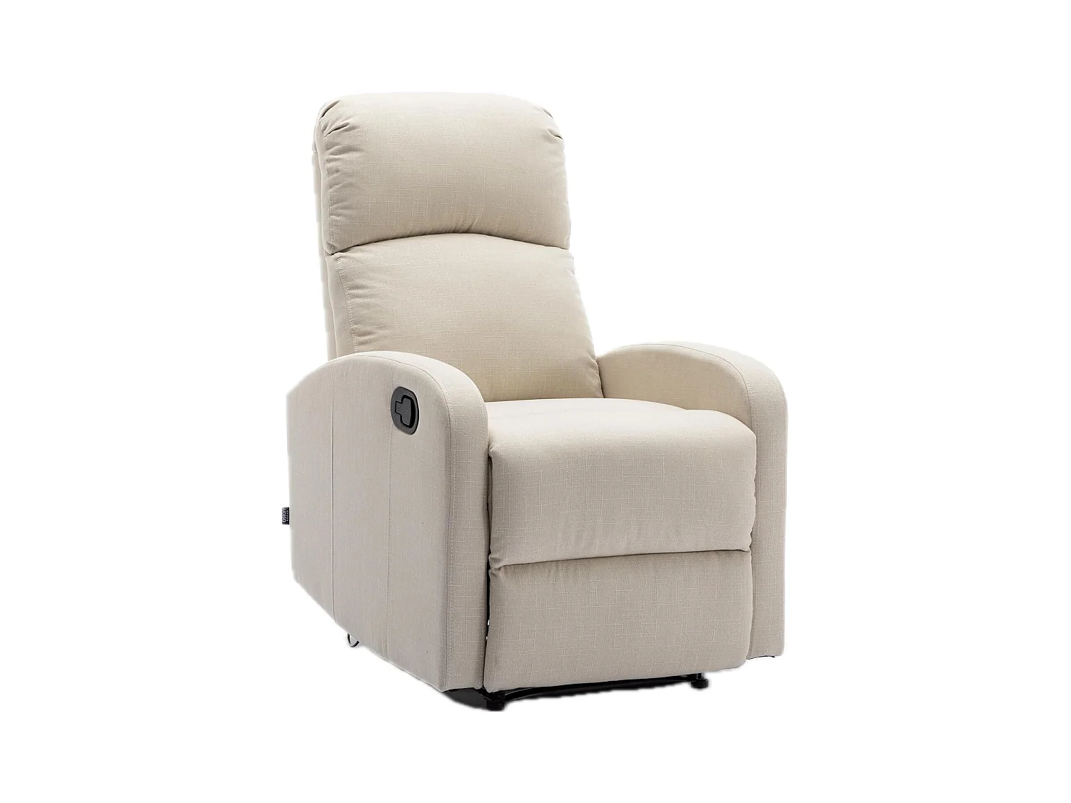 Sillón Relax con Reclinación Manual, Tapizado en Tela, Modelo Premium, Crema