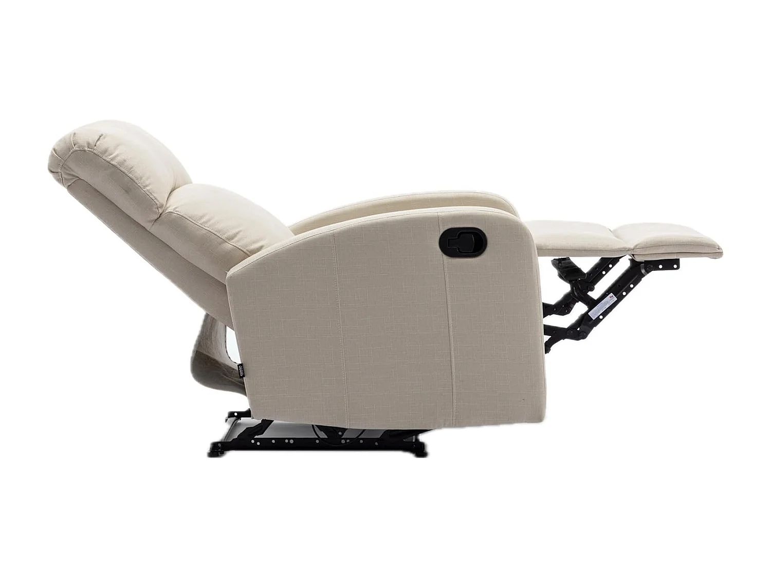 Sillón Relax con Reclinación Manual, Tapizado en Tela, Modelo Premium, Crema