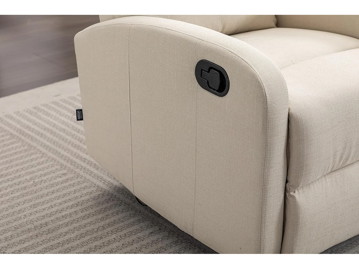 Sillón Relax con Reclinación Manual, Tapizado en Tela, Modelo Premium, Crema