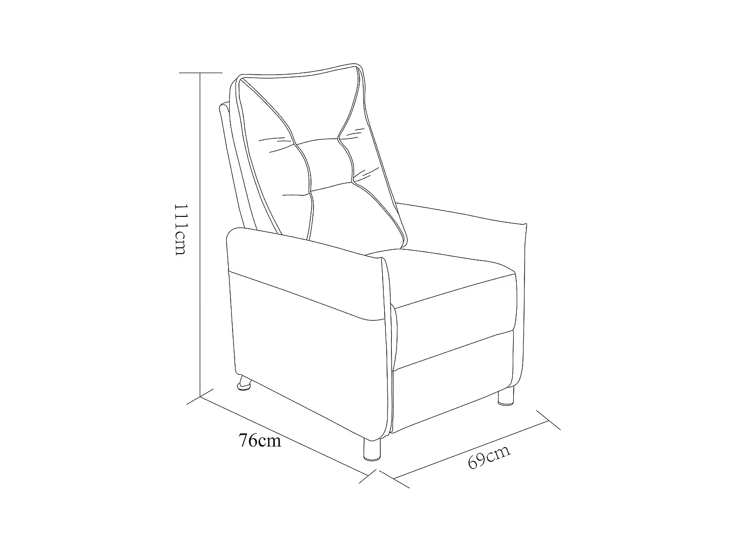 Sillón Relax con Reclinación Manual, Tapizado en Terciopelo, Modelo Lui, Gris
