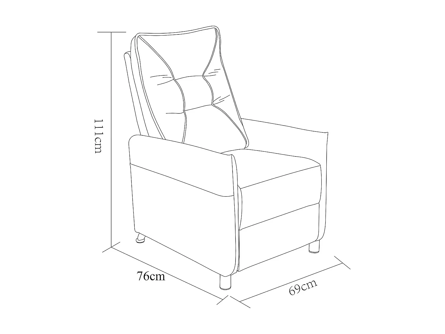 Sillón Relax con Reclinación Manual, Tapizado en Terciopelo, Modelo Lui, Gris