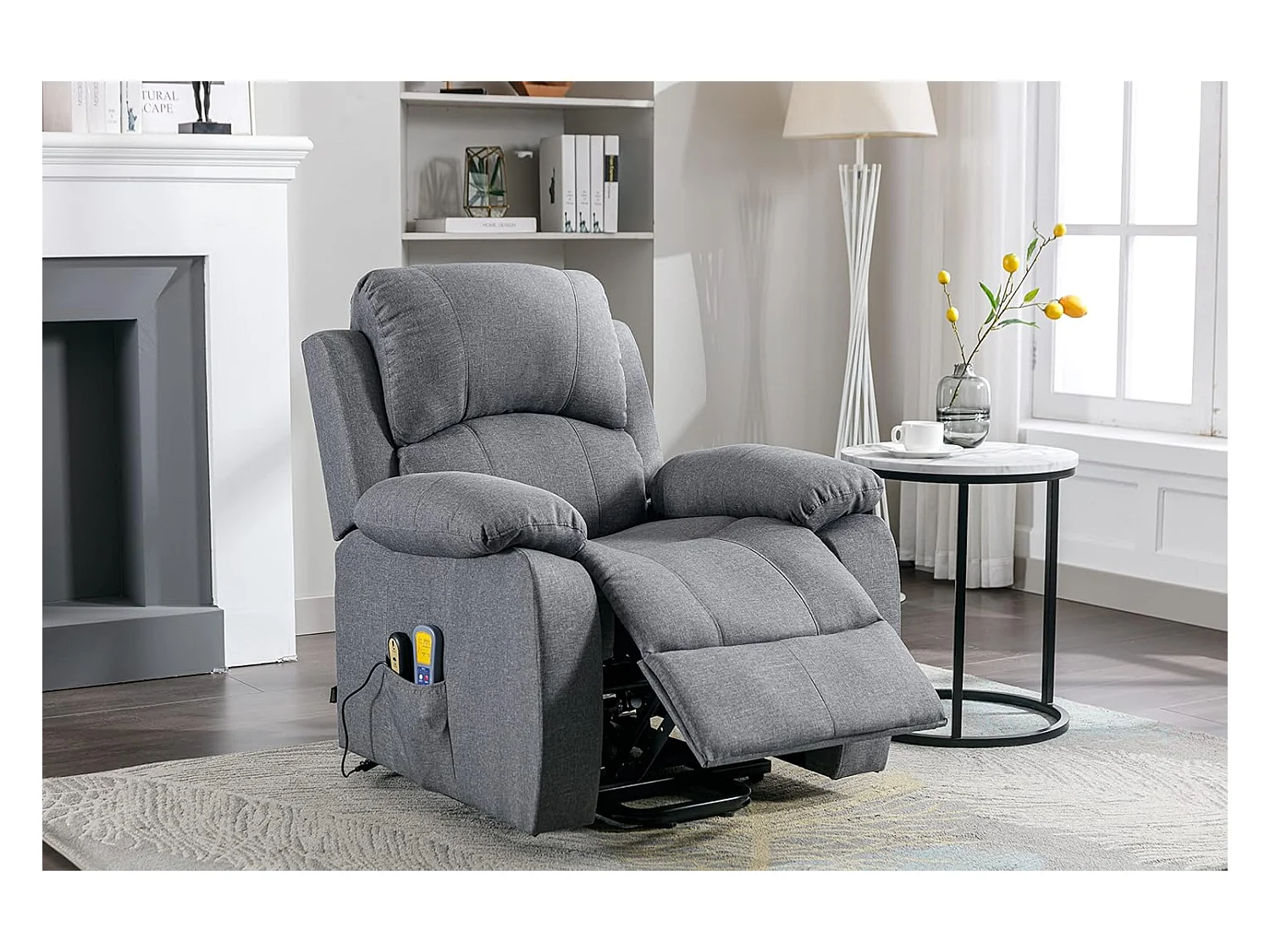 Sillón Relax Función Auto-Ayuda, Reclinación Eléctrica, Masaje Y Termoterapia, Gris