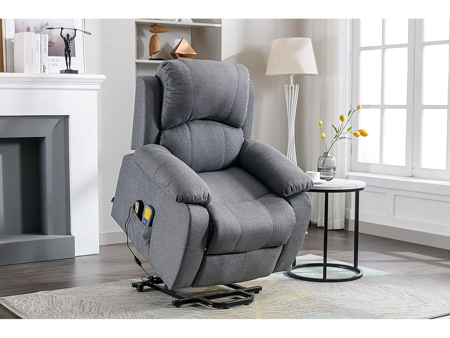 Sillón Relax Función Auto-Ayuda, Reclinación Eléctrica, Masaje Y Termoterapia, Gris