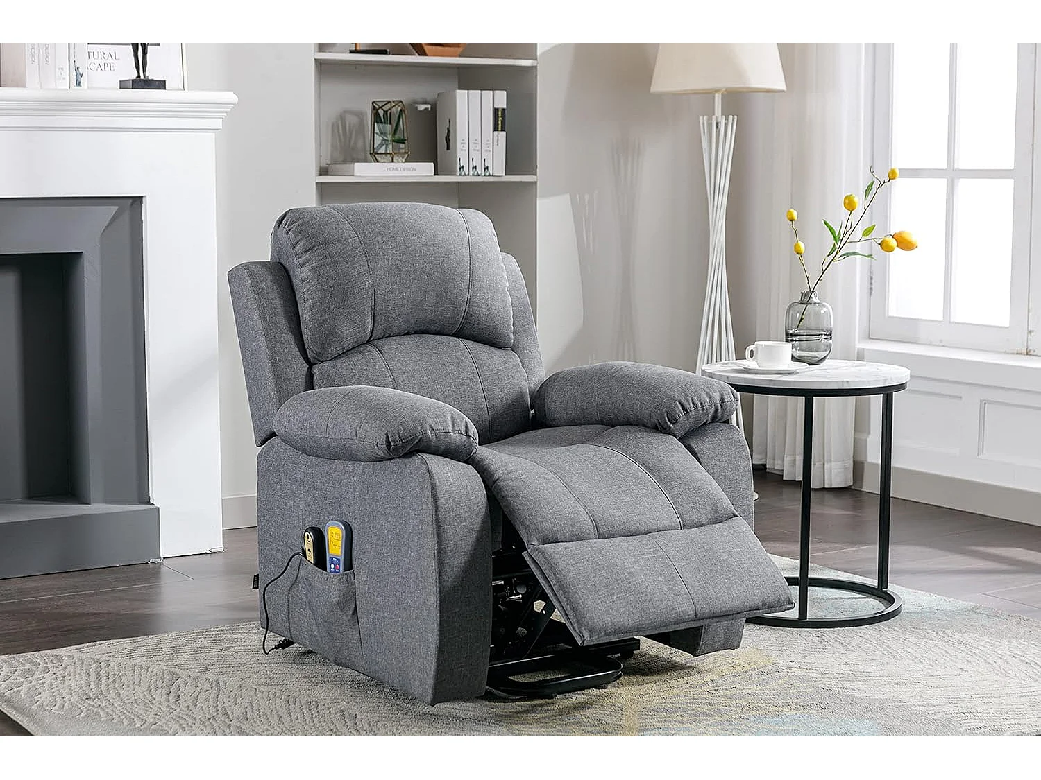 Sillón Relax Función Auto-Ayuda, Reclinación Eléctrica, Masaje Y Termoterapia, Gris