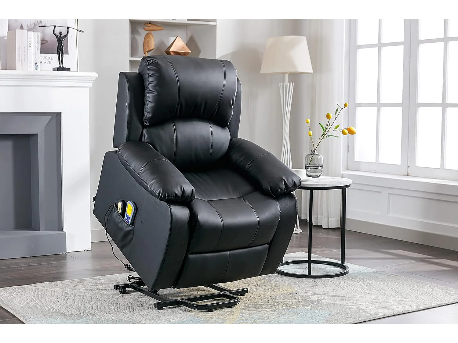 Sillón Relax Función Auto-Ayuda, Reclinación Eléctrica, Masaje Y Termoterapia, Negro