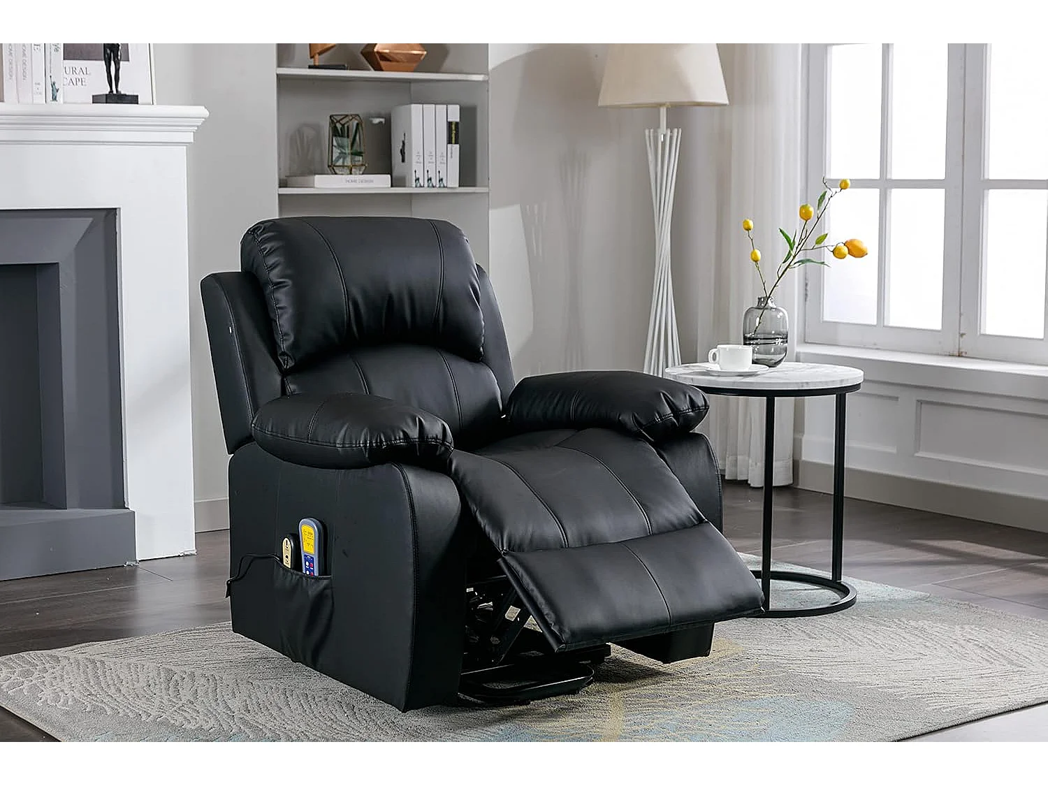 Sillón Relax Función Auto-Ayuda, Reclinación Eléctrica, Masaje Y Termoterapia, Negro