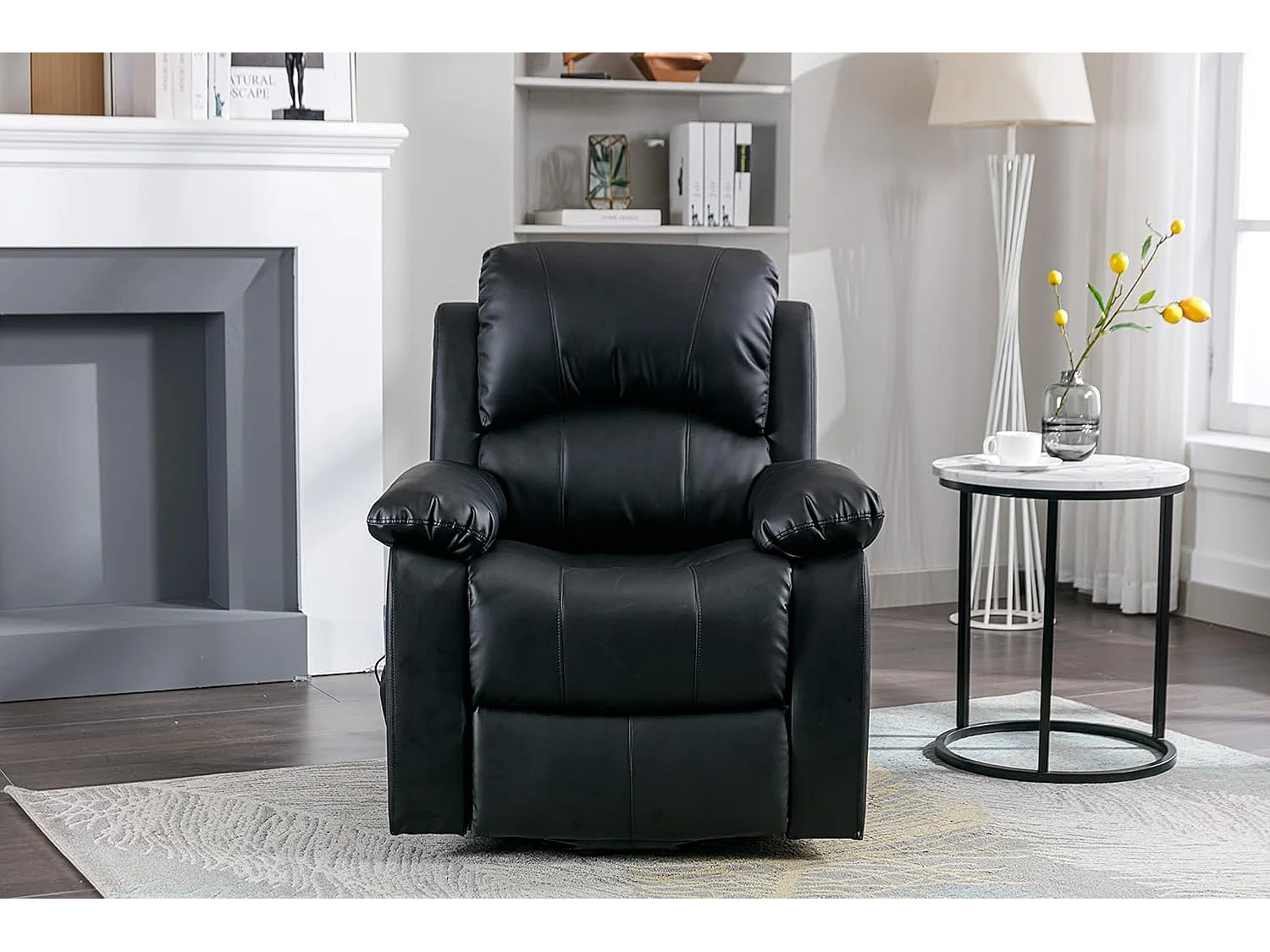 Sillón Relax Función Auto-Ayuda, Reclinación Eléctrica, Masaje Y Termoterapia, Negro