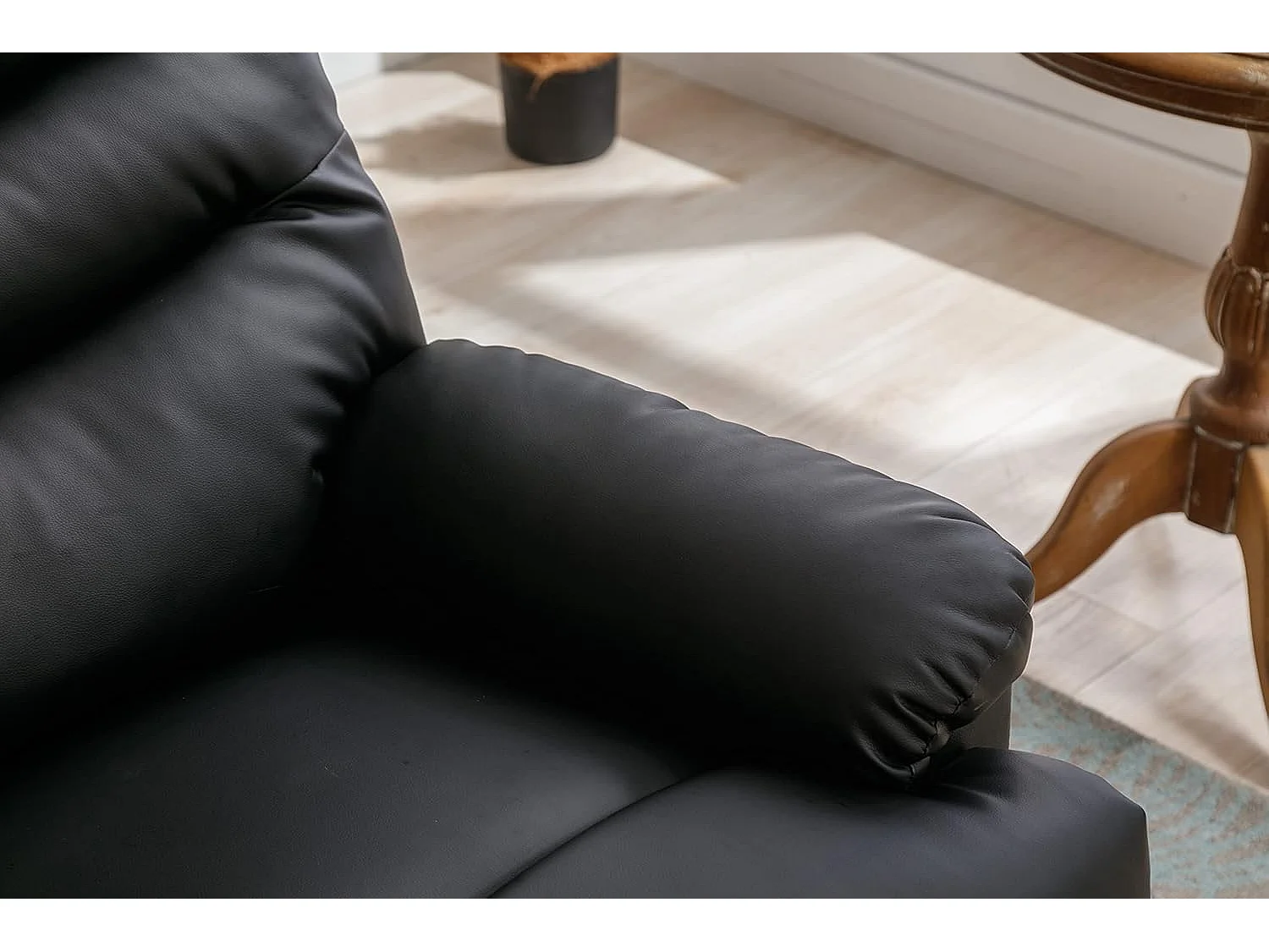 Sillón Relax con Reclinación Manual, Masaje Y Termoterapia. Modelo Roma, Negro