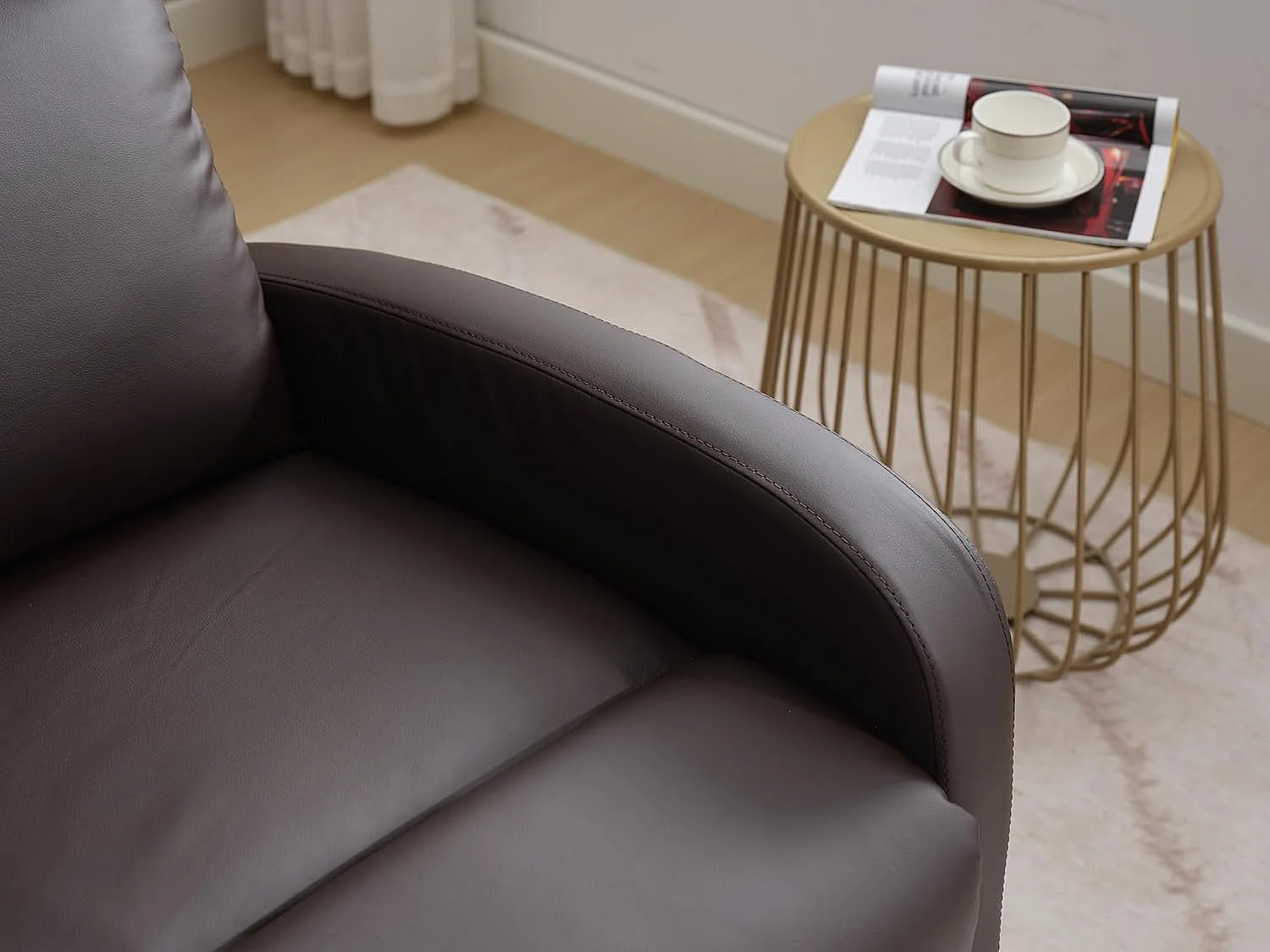 Sillón Relax Reclinación Manual, Tapizado en PU Anti-Cuarteo, Modelo Premium, Chocolate