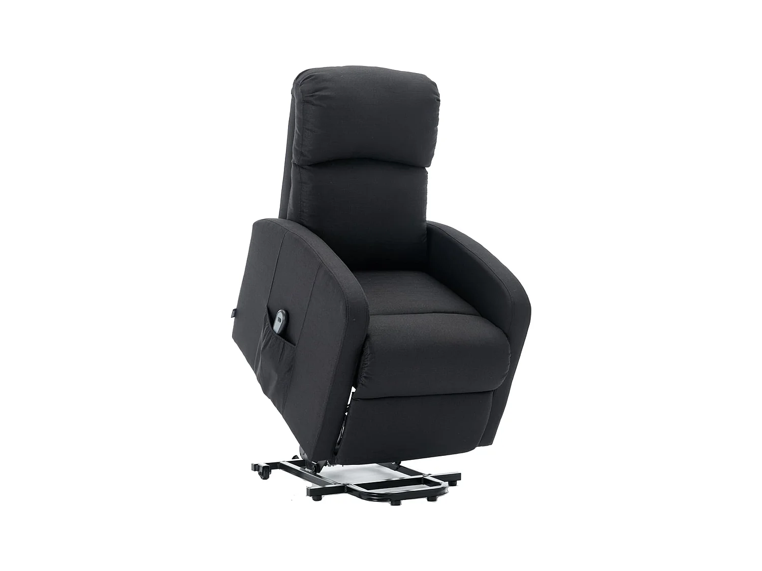 Sillón Relax Función Auto-Ayuda y Reclinación Eléctrica. Tela, Modelo Premium, Negro