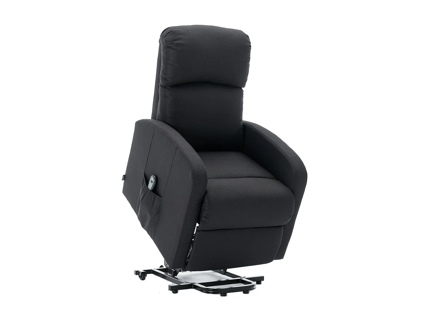 Sillón Relax Función Auto-Ayuda y Reclinación Eléctrica. Tela, Modelo Premium, Negro