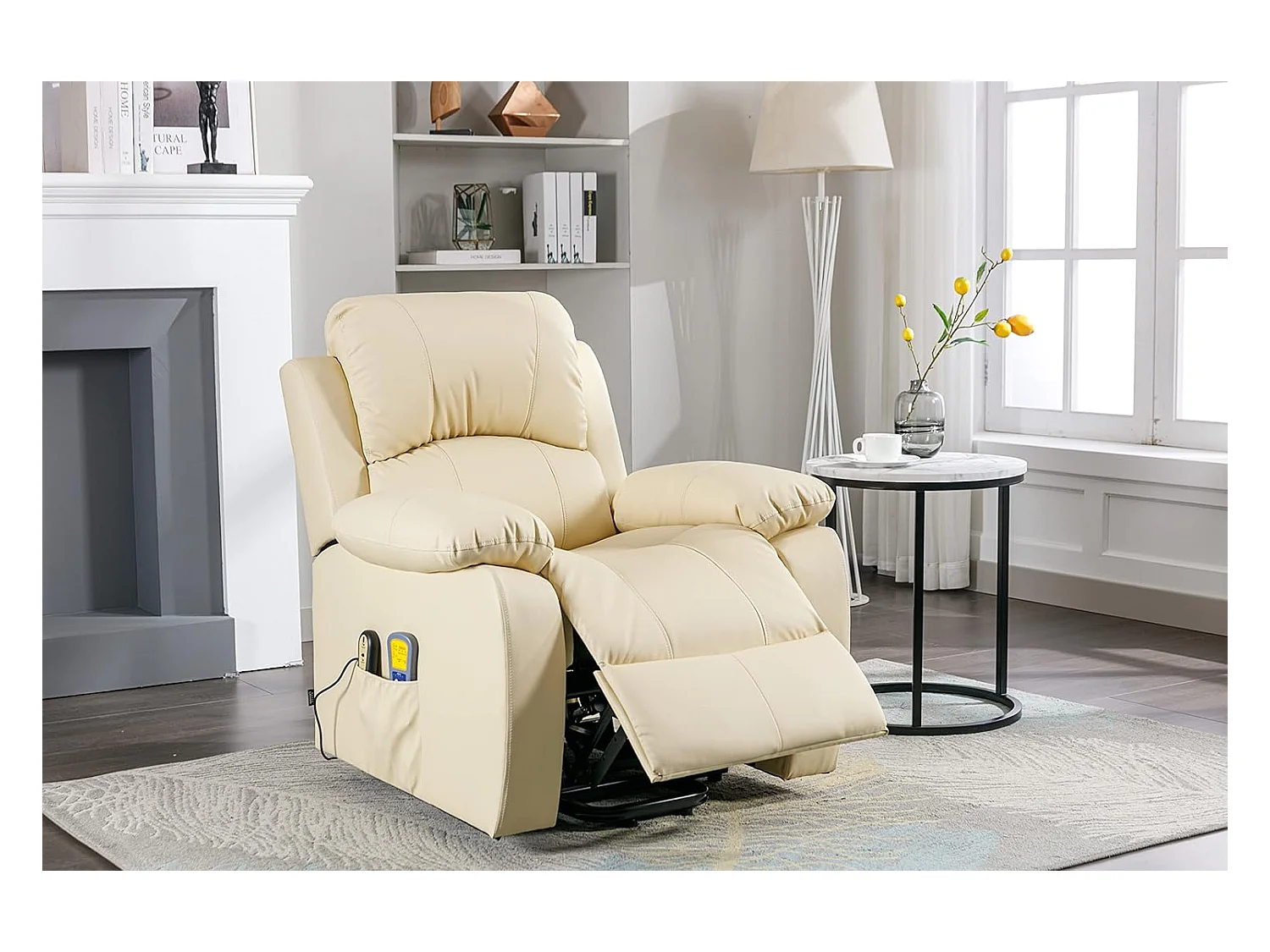 Sillón Relax Función Auto-Ayuda, Reclinación Eléctrica, Masaje Y Termoterapia, Crema