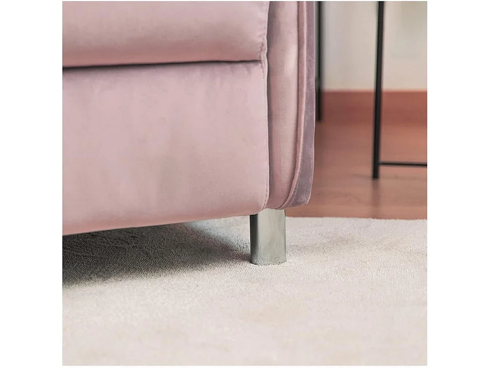 Sillón Relax con Reclinación Manual, Tapizado en Terciopelo, Modelo Lui, Rosa