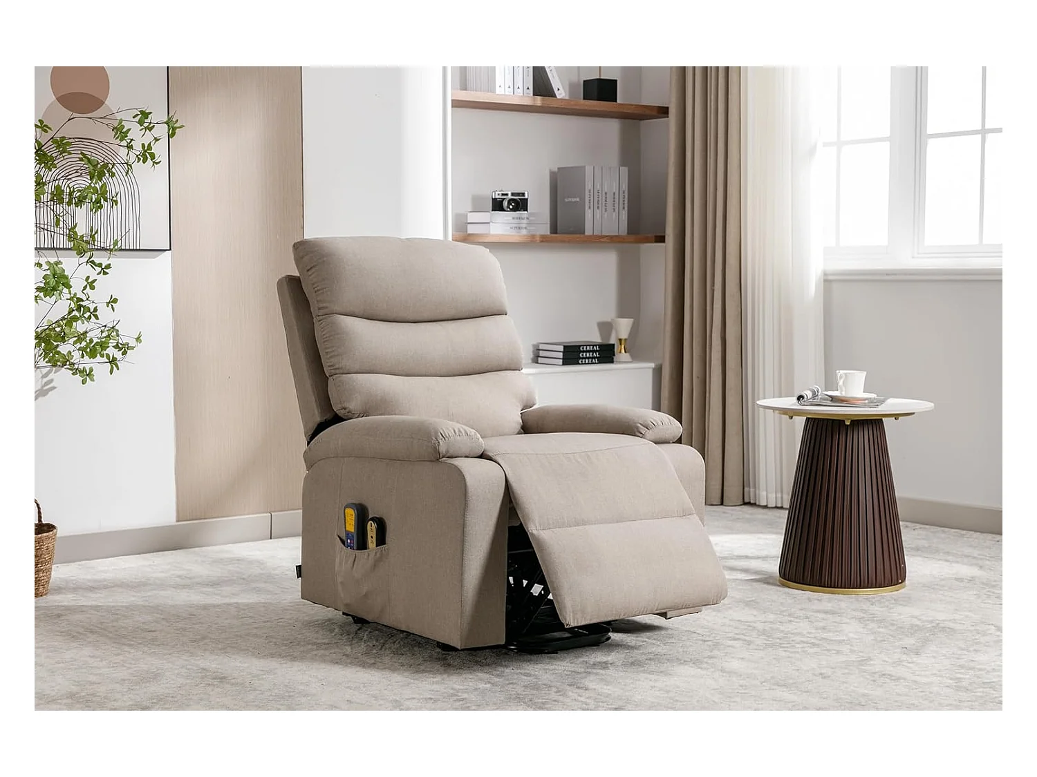 Sillón Relax Función Auto-Ayuda, Reclinación Eléctrica, Masaje Y Termoterapia, Arena